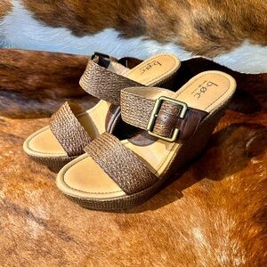 Boc Born Concept Wedge Sandals With 4.5 Inch Heel Women's Sz. 8